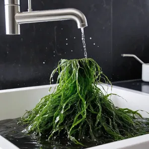 Рецепт Бульон с водорослями комбу и кунжутным маслом - Подготовка водорослей комбу