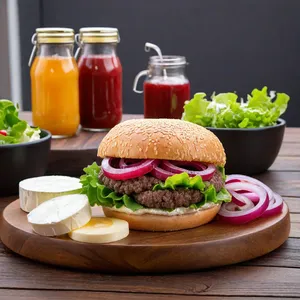 Рецепт Бургер с говядиной, брусничным соусом и сыром камамбер - Подготовка ингредиентов