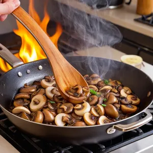 Рецепт Бургер с говядиной, грибами и сыром гауда - Приготовление грибов и лука