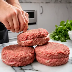 Рецепт Бургер с говядиной, грушей и сыром бри - Формирование котлет