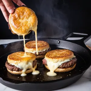 Рецепт Бургер с говядиной, грушей и сыром бри - Обжарка котлет
