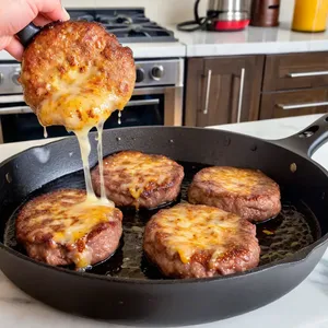 Рецепт Бургер с говядиной, халапеньо и сыром пеппер джек - Жарка котлет