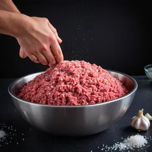 Рецепт Бургер с говядиной, шпинатом и сыром фета - Приготовление фарша