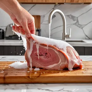 Рецепт Буженина с гранатовым соусом и розмарином - Подготовка мяса