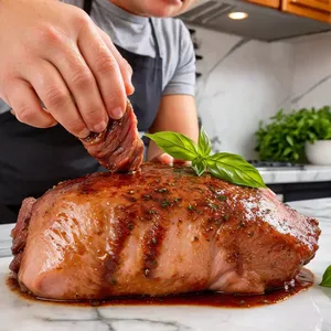 Рецепт Буженина с инжирным соусом и базиликом - Маринование мяса