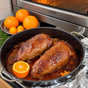 Рецепт Буженина с мандариновым глазуром и звездчатым анисом - Запекание буженины