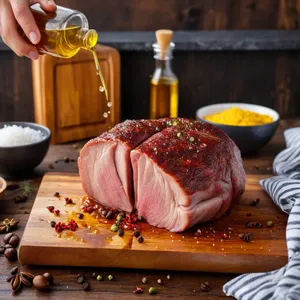 Рецепт Буженина с мёдом и кофе в дубовой корочке - Подготовка мяса и маринада