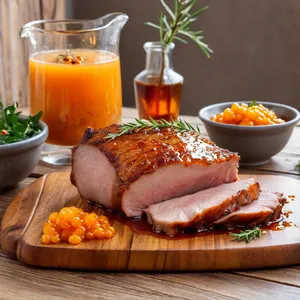 Рецепт Буженина с облепиховым соусом и кардамоном - Подача
