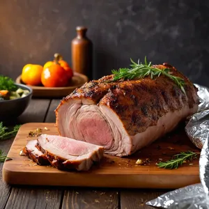 Рецепт Буженина с виски и мёдом в дубовой корочке - Подача блюда