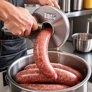 Рецепт Домашняя колбаса с абрикосом и кумином - Наполнение кишок фаршем