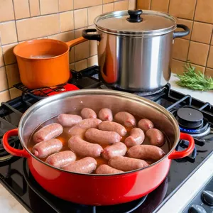 Рецепт Домашняя колбаса с абрикосом и кумином - Варка колбасы