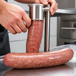 Рецепт Домашняя колбаса с ананасом и чили - Наполнение кишок фаршем