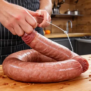 Рецепт Домашняя колбаса с ананасом и чили - Формирование колбасок