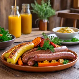 Рецепт Домашняя колбаса с беконом и розмарином - Подача