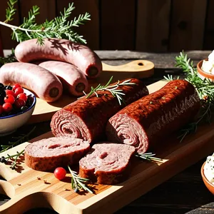 Рецепт Домашняя колбаса с брусникой и можжевельником - Охлаждение и подача