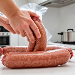 Рецепт Домашняя колбаса с финиками и имбирем - Наполнение колбасной кишки