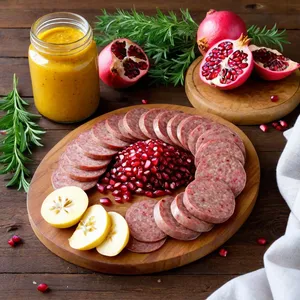 Рецепт Домашняя колбаса с гранатом и зирой - Подача
