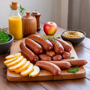 Рецепт Домашняя колбаса с яблоком и корицей - Подача