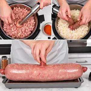 Рецепт Домашняя колбаса с медом и горчицей - Наполнение колбасных кишок