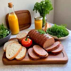 Рецепт Домашняя колбаса с медом и горчицей - Подача