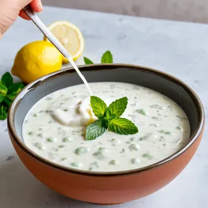 Рецепт Фаршированные баклажаны с бараниной и йогуртовым соусом - Приготовление йогуртового соуса