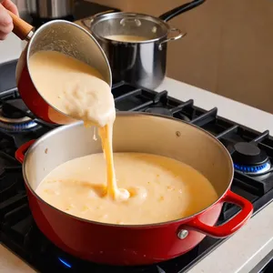 Рецепт Фаршированные баклажаны с грибами и сливочным соусом - Приготовление сливочного соуса