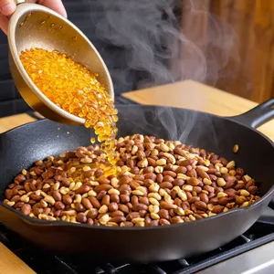 Рецепт Фаршированные баклажаны с хумусом и кедровыми орешками - Обжарка кедровых орехов