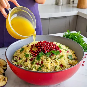 Рецепт Фаршированные баклажаны с кускусом и гранатовой заправкой - Сборка начинки