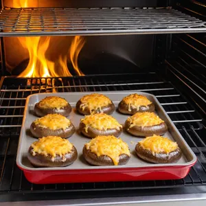 Рецепт Фаршированные грибы с сыром и чесноком - Выпекание