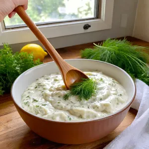 Рецепт Фаршированные яйца с лососем и укропным соусом - Приготовление укропного соуса