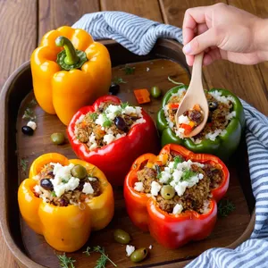 Рецепт Фаршированные перцы с брынзой и оливками - Фаршировка перцев