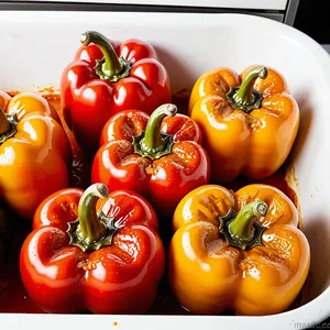 Рецепт Фаршированные перцы с говядиной и булгуром - Запекание перцев
