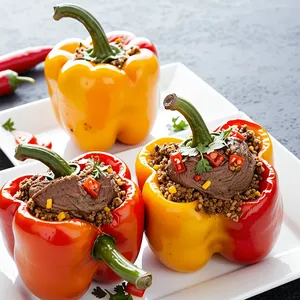 Рецепт Фаршированные перцы с говядиной и булгуром - Подача блюда