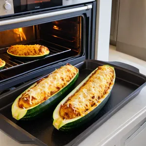 Рецепт Фаршированные цукини с козьим сыром и вялеными томатами - Запекание