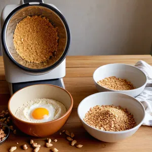 Рецепт Фиш-энд-чипс с корочкой из арахиса и соусом чимичурри - Приготовление арахисовой корочки