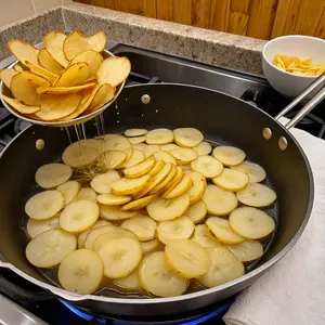 Рецепт Фиш-энд-чипс с корочкой из фундука и апельсиновым соусом - Приготовление чипсов