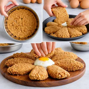 Рецепт Фиш-энд-чипс с корочкой из грецких орехов и медовой глазурью - Панировка рыбы