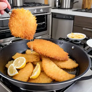 Рецепт Фиш-энд-чипс с корочкой из панко и соусом тар-тар - Жарка рыбы и картофеля