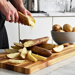 Рецепт Фиш-энд-чипс с пикантной корочкой из сухарей чили-лайм - Подготовка картофеля