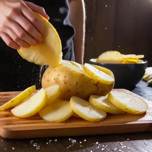 Рецепт Фиш-энд-чипс с пряными чипсами и тартаром - Подготовка картофеля