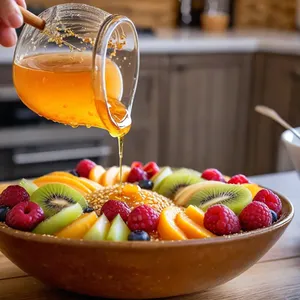 Рецепт Фруктовый салат с апельсином и кунжутом под медовой заправкой - Заправка салата