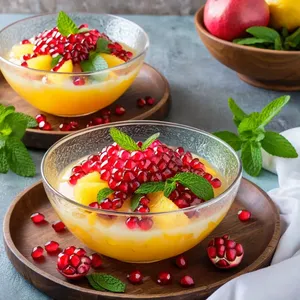 Рецепт Фруктовый салат с гранатом и мятой - Подача салата