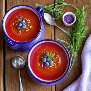 Рецепт Гаспачо с голубикой и лавандой - Подача и украшение