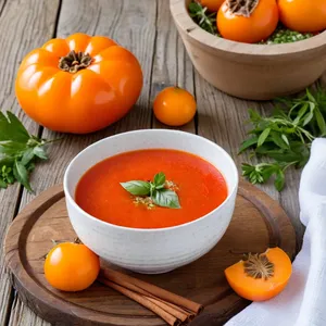 Рецепт Гаспачо с хурмой и корицей - Подача