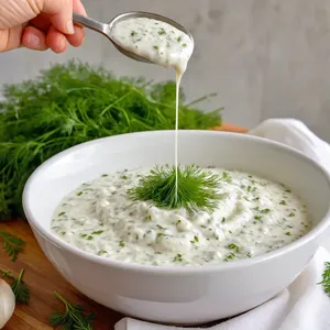 Рецепт Горячие канапе с форелью и укропным соусом - Приготовление укропного соуса