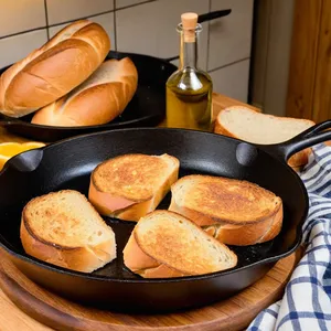 Рецепт Горячие канапе с инжиром и козьим сыром - Обжарка хлеба