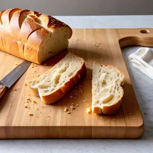 Рецепт Горячие канапе с курицей и песто - Подготовка багета