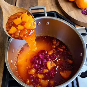 Рецепт Горячие канапе с уткой и апельсиновым чатни - Приготовление апельсинового чатни