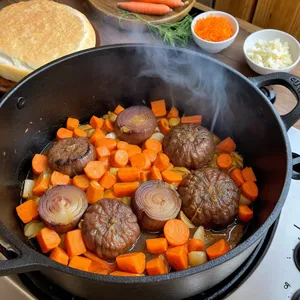 Рецепт Говядина, томлёная с барбарисом и розмарином - Пассерование овощей