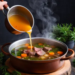 Рецепт Говядина, томлёная с черносливом и можжевельником - Тушение с бульоном и специями